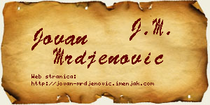 Jovan Mrđenović vizit kartica